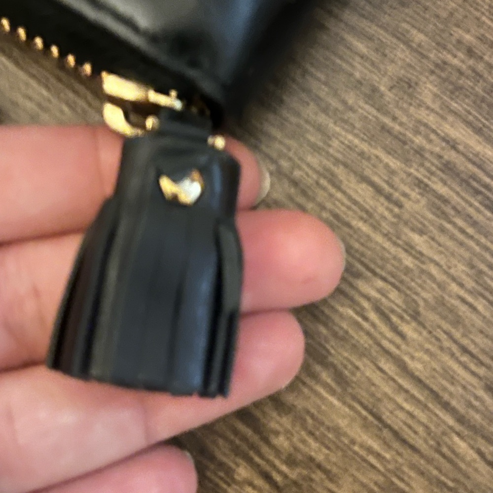 Black Leather Anya Hindmarch Emoji long wallet. - Picture 3 of 12